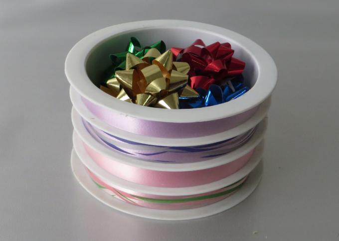 Beautiful 4 / 6 channel wrapping ribbon 5mm , 10mm width for mixed color products packing